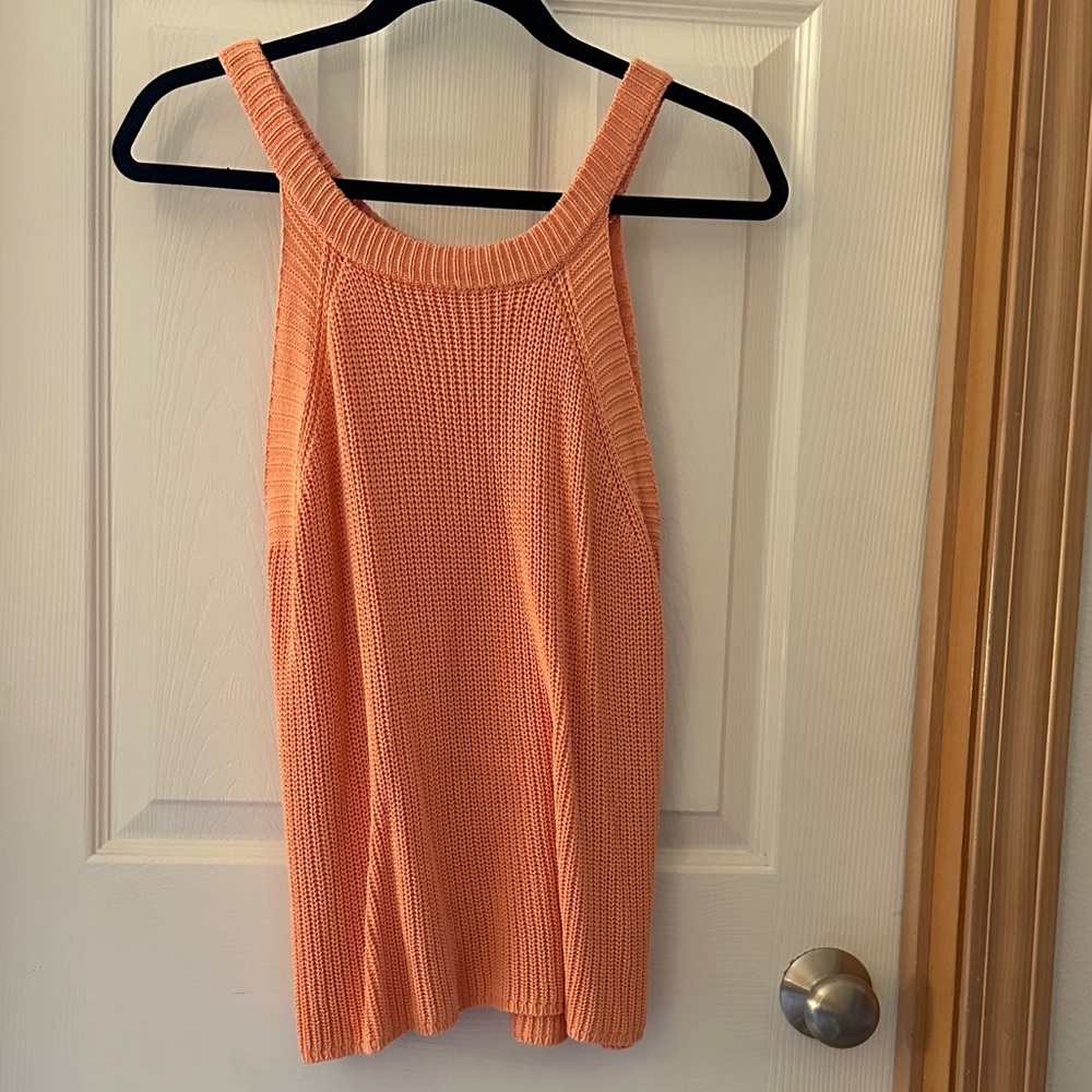 Pink Lily Coral Knit Tank Top